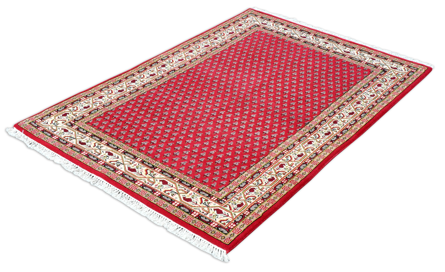 Mir Teppich Indien  rot | Schurwolle