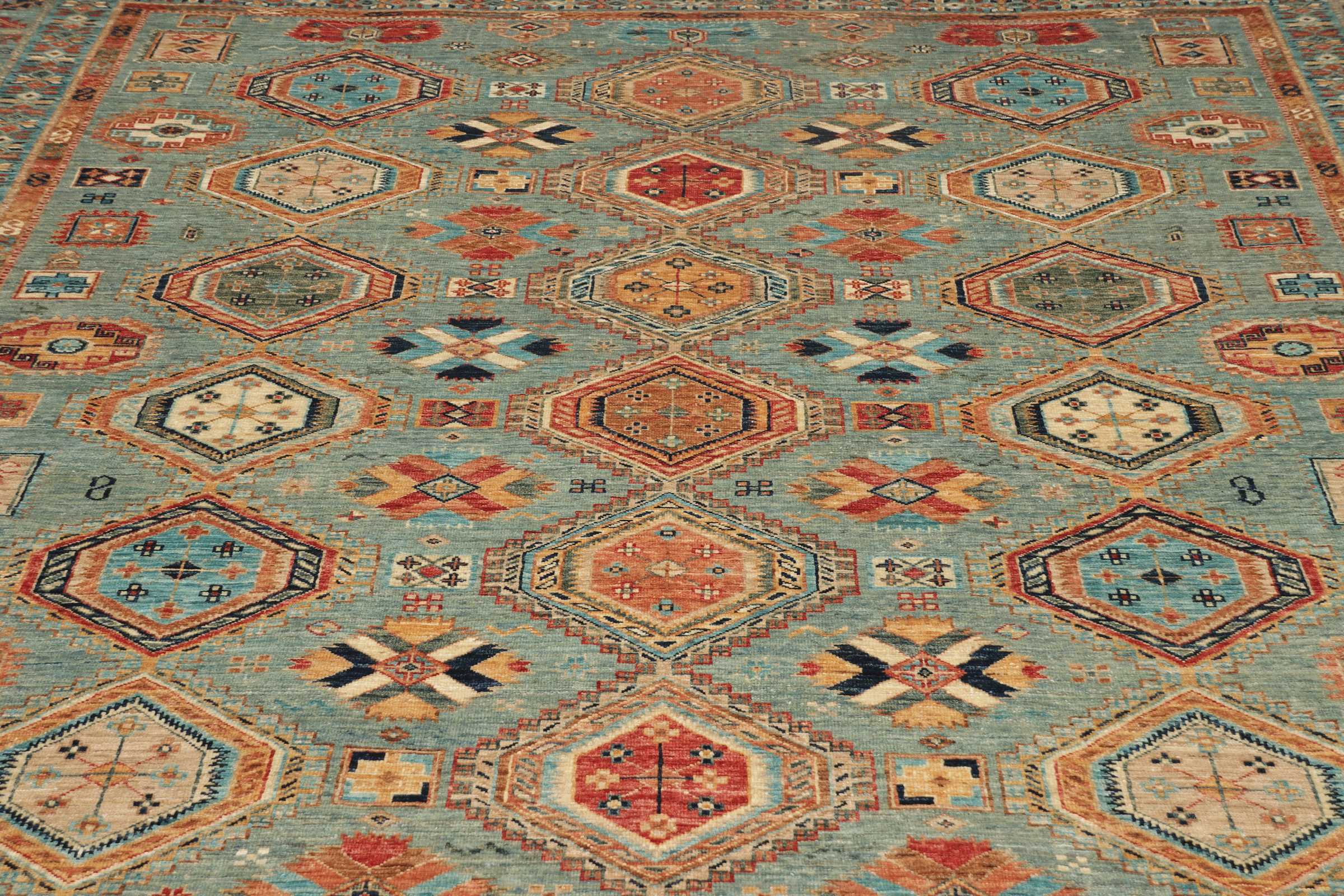 Kazak Royal Orientteppich Pakistan neu | grau