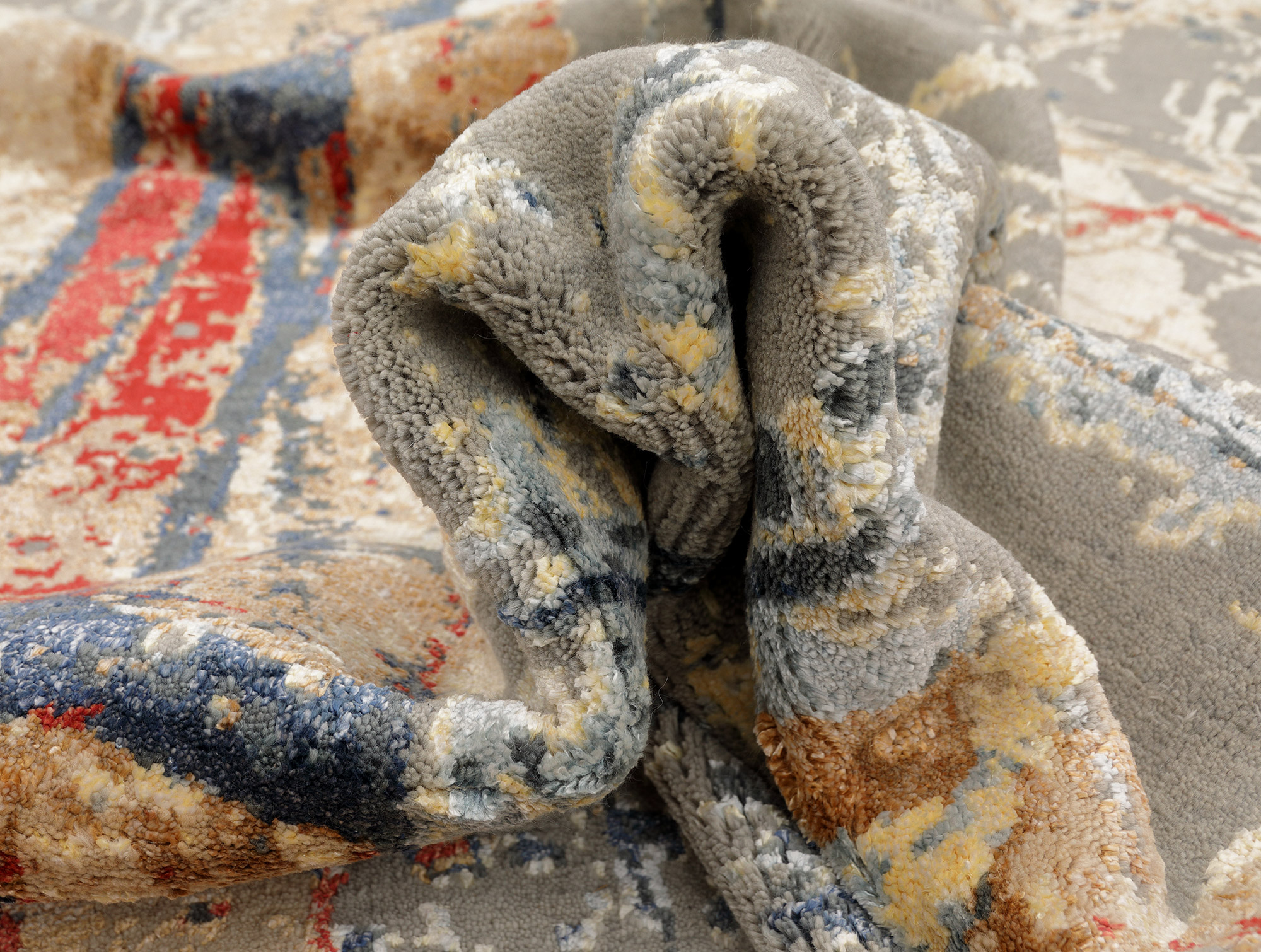 Thomas Designteppich Indien grau| Schurwolle