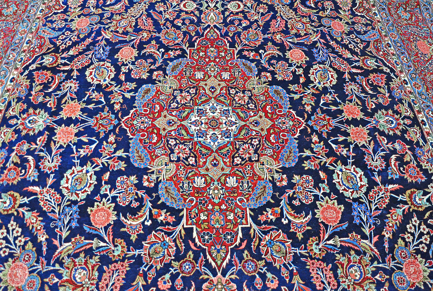 Keshan Kork Perserteppich antik | Medaillon