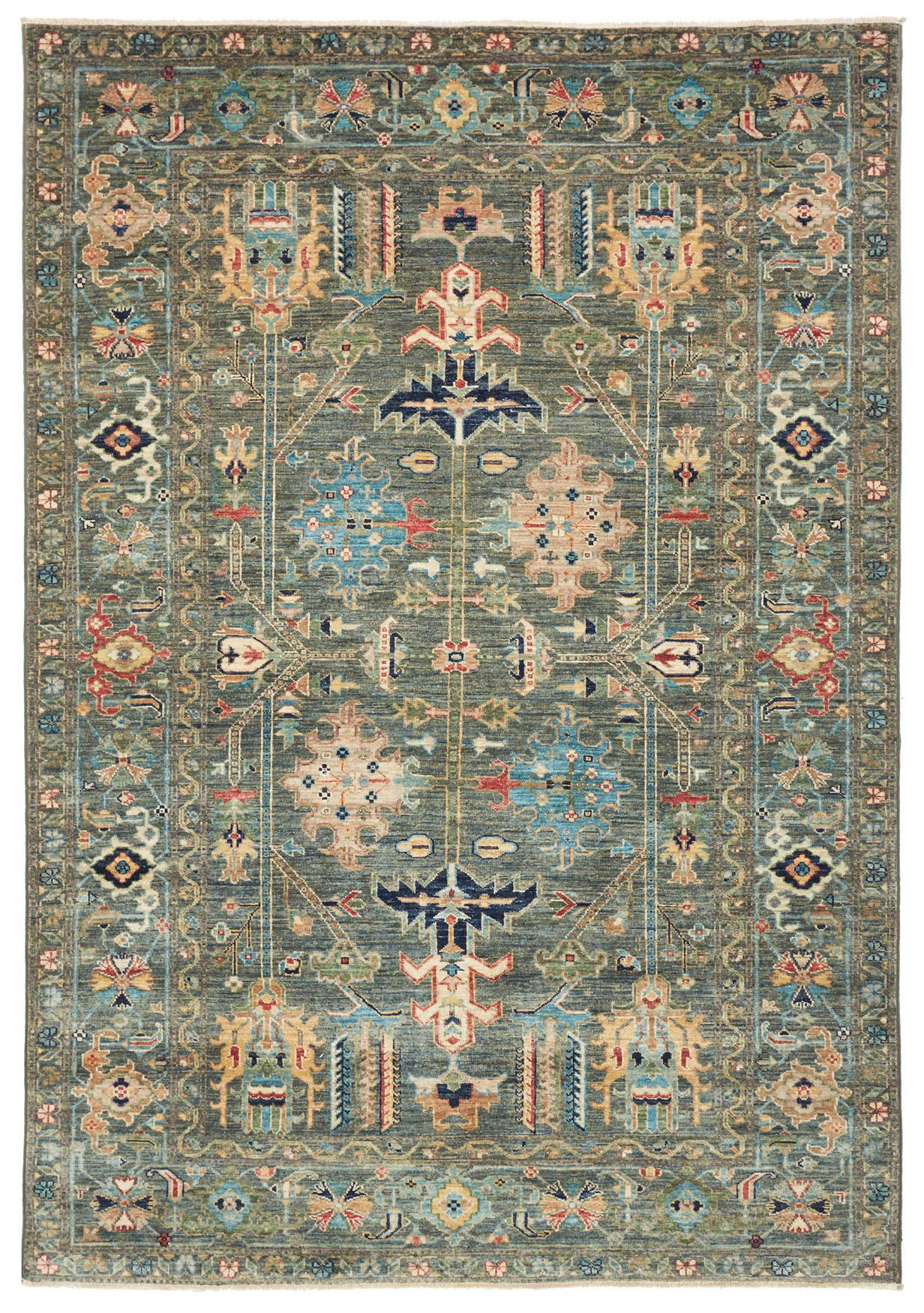 Kazak Royal Orientteppich Pakistan Schurwolle 477129 | Grau