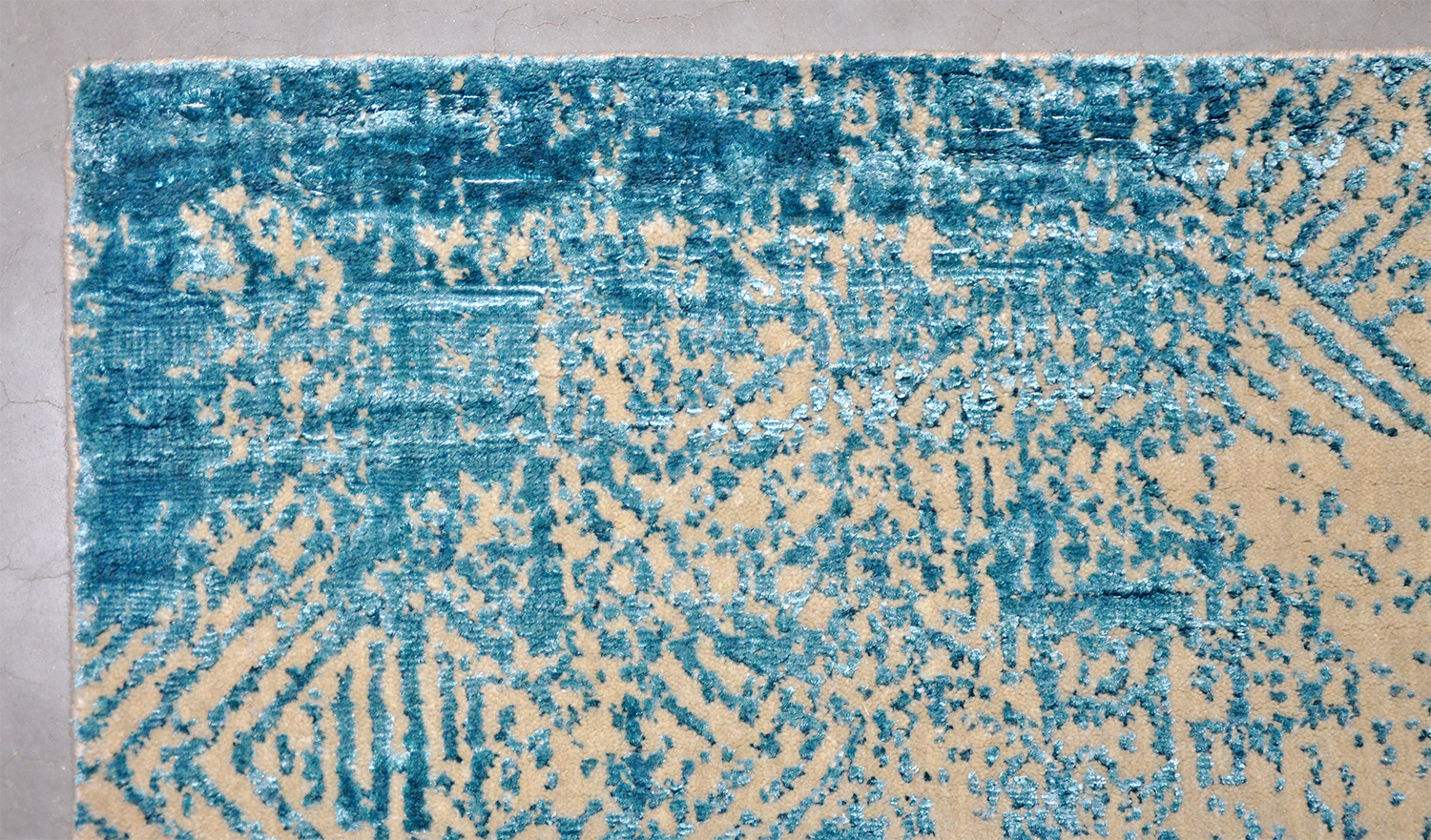 Thomas Handloomteppich Fine | Silver/Teal