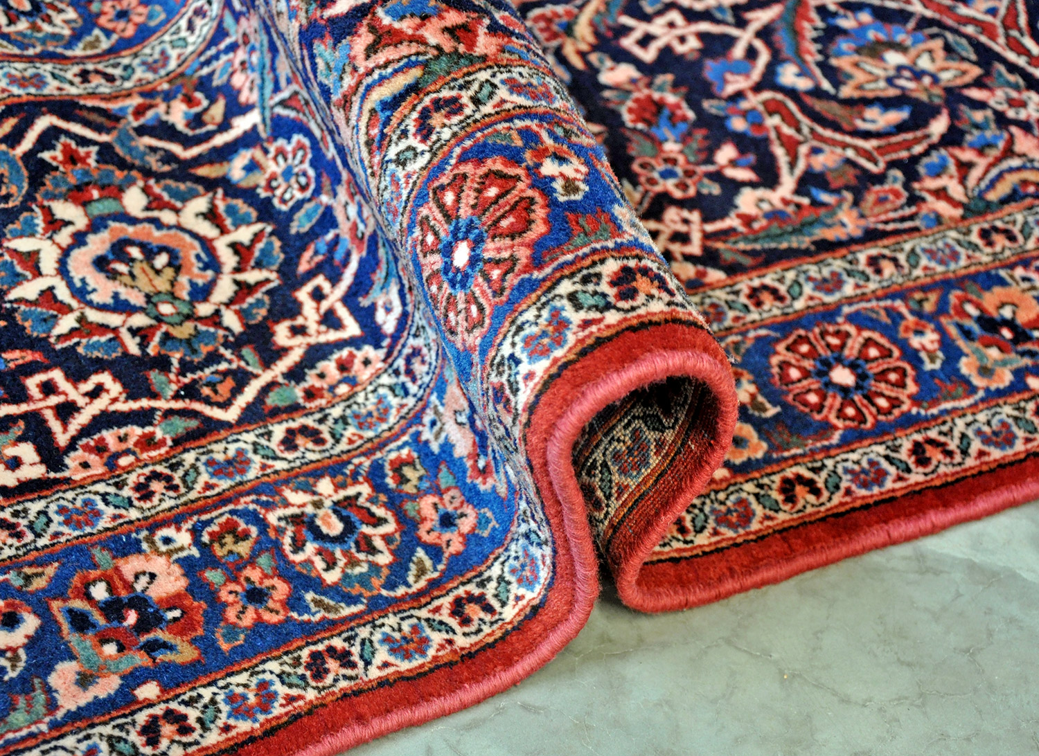 Kork-Keshan Perserteppich alt | Übermaß