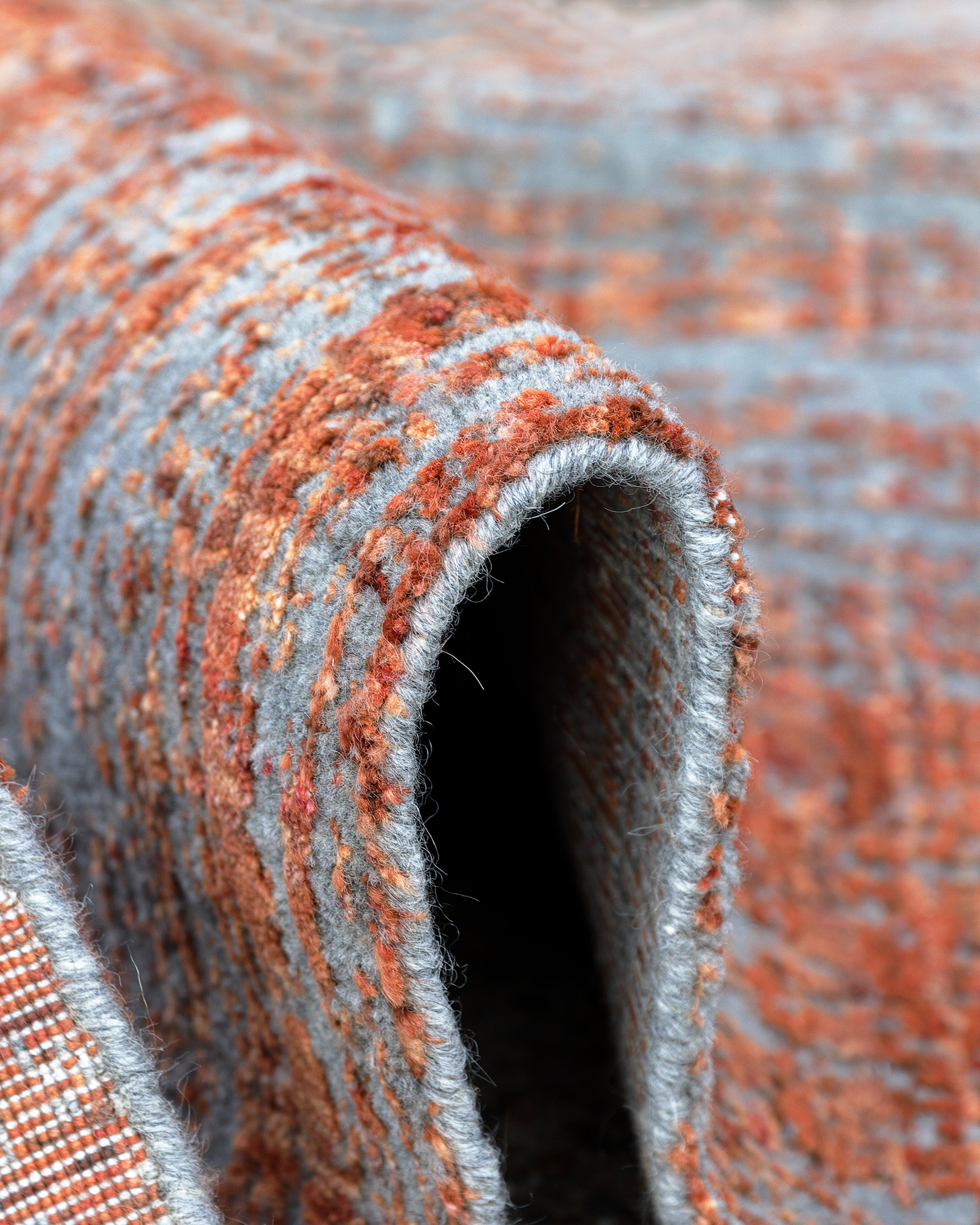 Thomas Teppich Handloom Jacquard Fine | Grey/Orange