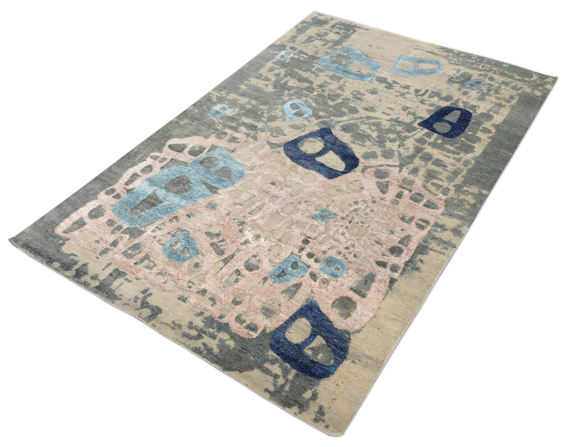 Thomas Designteppich Indien beige grau | Schurwolle