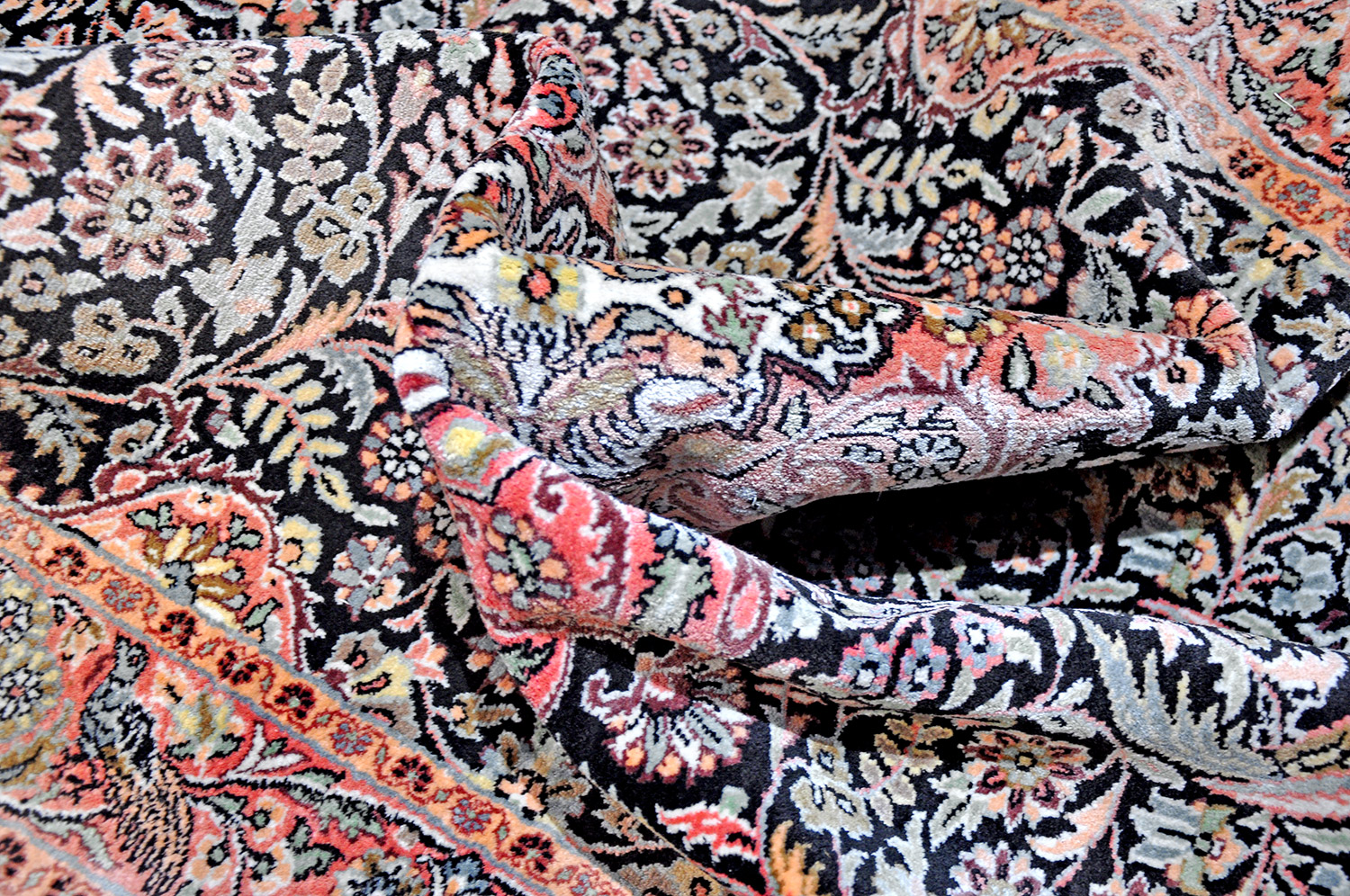 Kaschmir Teppich Indien neu | Kunstseide