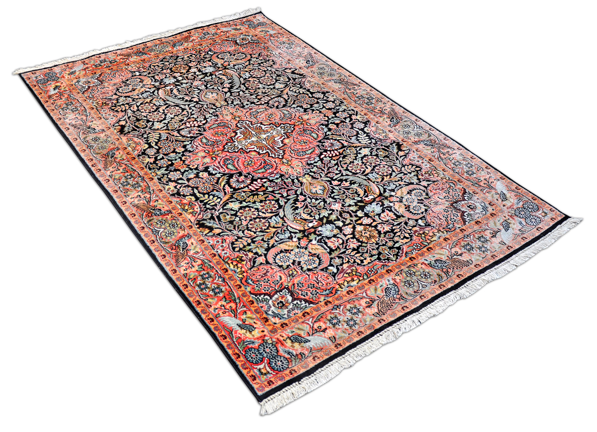 Kaschmir Teppich Indien neu | Kunstseide