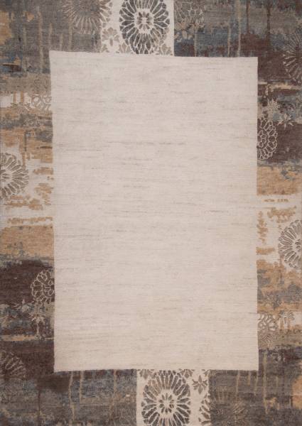 Theko Talonga Silk Nepalteppich beige | Hochlandwolle